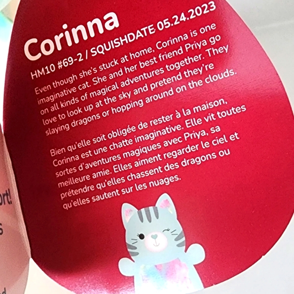 ❤️ CORINNA 😺 Teal Cat Valentine 2024 HugMee Original Squishmallow ☆》NWT《☆ - Picture 3 of 8